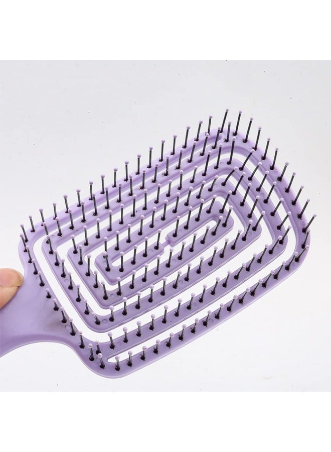 فرشاة شعر مضادة للكهرباء الساكنة – مشط فك تشابك الشعر بدون ألم، شكل منحني مريح بفتحات تهوية للشعر الكثيف، لون عشوائي - Image 2